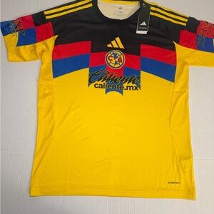 Club America 2025/26 Home Yellow Jersey Fan Edition Size L
